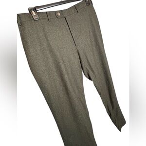 Indochino Men’s 36 X 33.5 Green 100% Wool Trousers Dress Pants Straight Leg Work